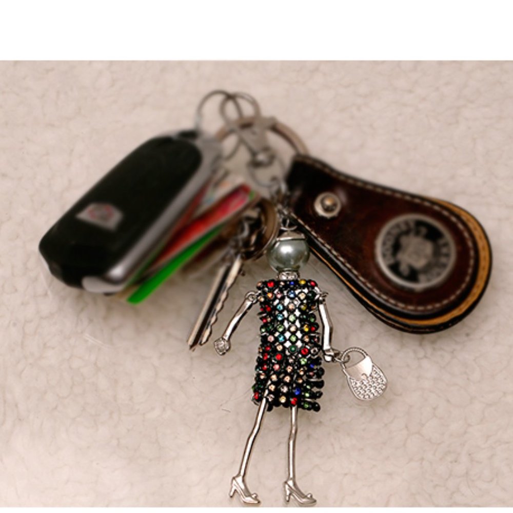 HI-FASHION Fancy Girl Rhinestone Keychain or Handbag Accessory - Picture 4 of 5